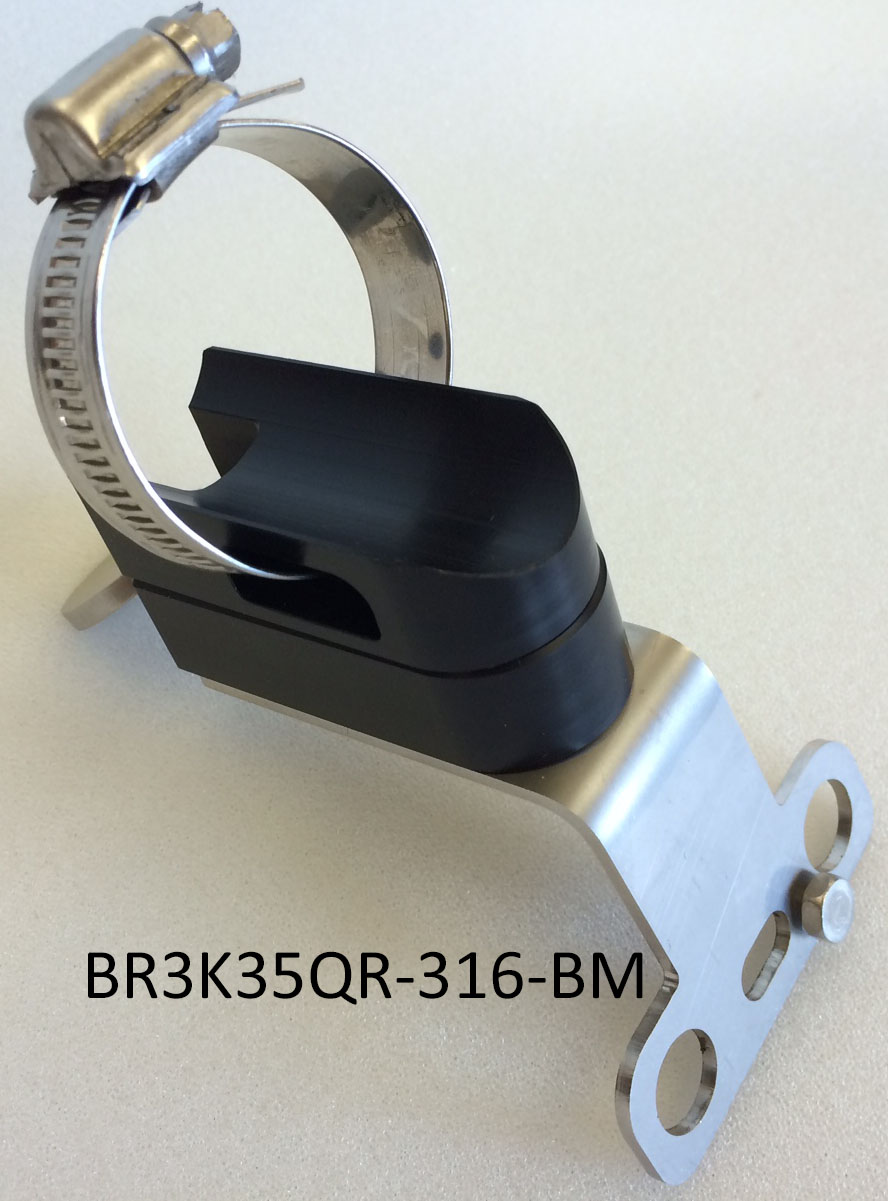 Commercial Diver Helmet Bracket Kit SS316/Delrin w Collar 35 mm for Camera Light 